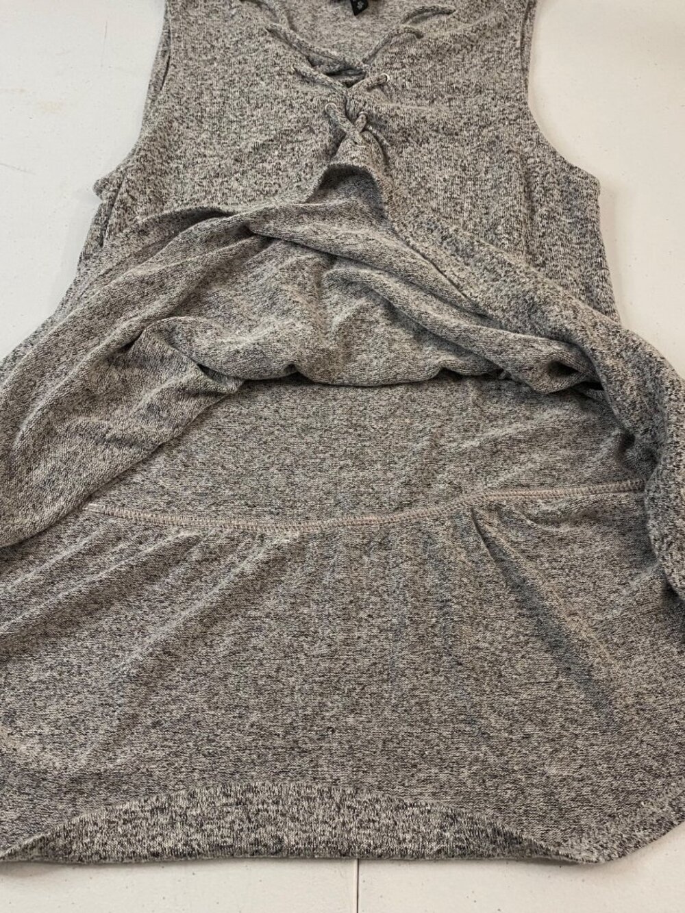Express Girls Gray Marled Lace-Up Sleeveless Top – Size XS/TP - Picture 5 of 9